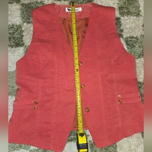 Mine Vintage Coral Button-Up Vest